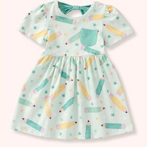 Green Puff Sleeve Sundress with Peter Pan Collar